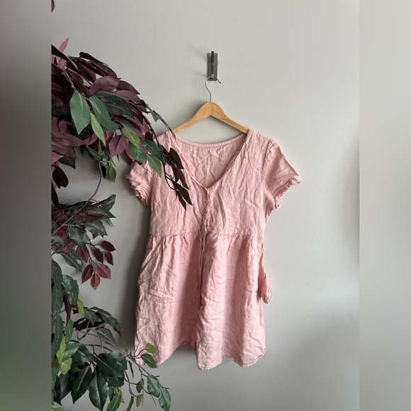 Priv linen Light Pink Button-Down Dress - Picture 6 of 7